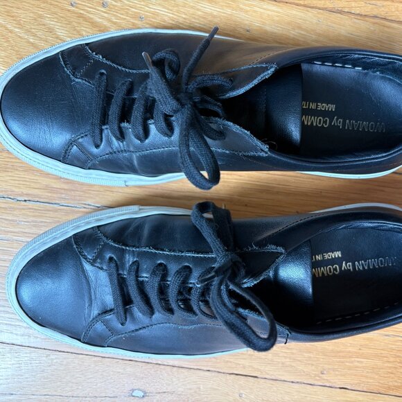 Woman By Common Projects Original Achilles Low Leather Sneakers, Size 37 - Picture 4 of 15